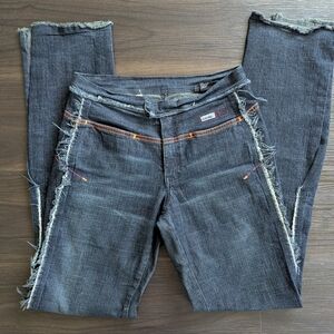 Vintage Diesel Women's Y2K Faune Low Rise Dark Wash Bootcut Jeans Size 28